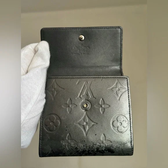 Louis Vuitton Matte Dark Gray Monogram Compact Wallet - Picture 4 of 15